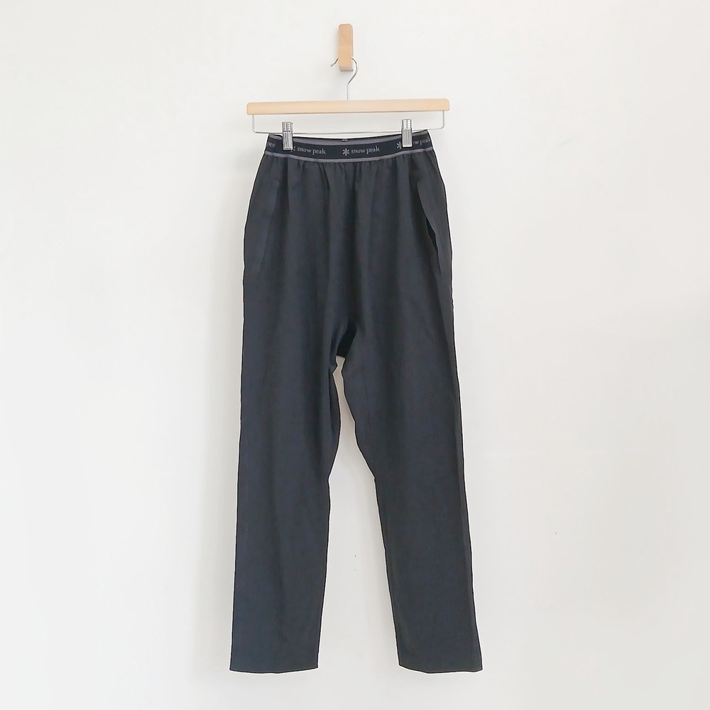 Snow Peak Active Pants Mens S Black Stretch Nylon Trousers Elastic Waistband